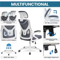 Silla de Oficina Ergonómica Silla Reposabrazo Ajustable Silla Oficina Trabajo con Reposacabeza Silla Giratoria Rosa - details 37