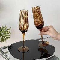 Copa de champán de leopardo Vintage, copas de vino de alta gama, copa de cola ámbar, herramientas de fiesta - details 1