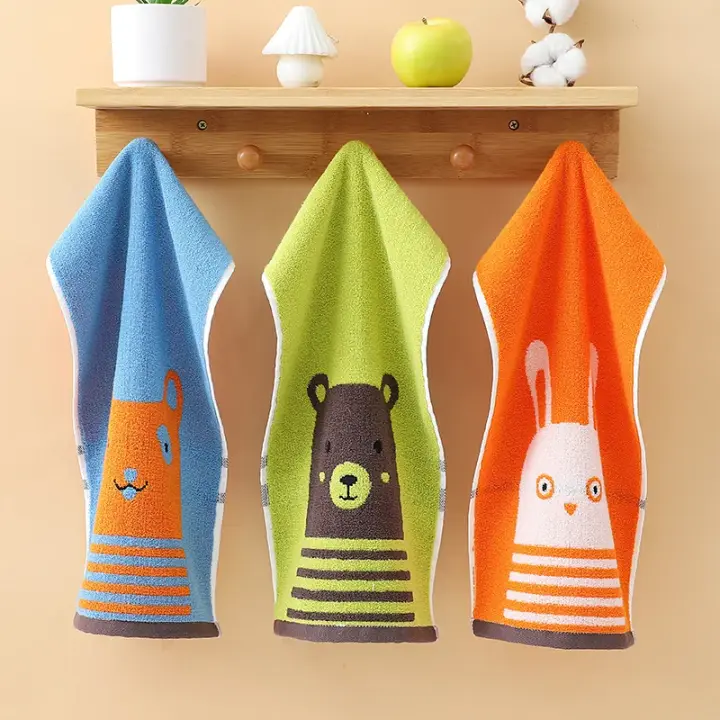 Toallas de Bebé Suaves y Absorbentes Juego de 3 Diseño de Animales de Dibujos Animados - 1