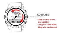 NORTH EDGE GAVIA reloj de buceo multifuncional para hombres brújula barómetro - details 12