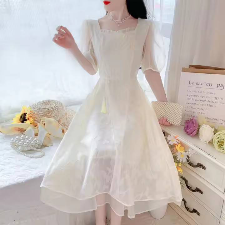 Vestido cheongsam mejorado con suave Súper Hada de verano 2025, nuevo estilo, sensación de alta gama, temperamento ajustado, falda larga - 1