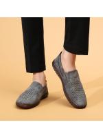 2025 nuevos zapatos de hombre de gran tamaño, de malla, informales, de cuero, con suela de piel de vaca, transpirables y sin cordones. - details 6