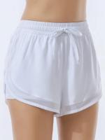 Pantalones cortos deportivos falsos de secado rápido para mujer, pantalones cortos informales de cintura elástica para correr - details 0