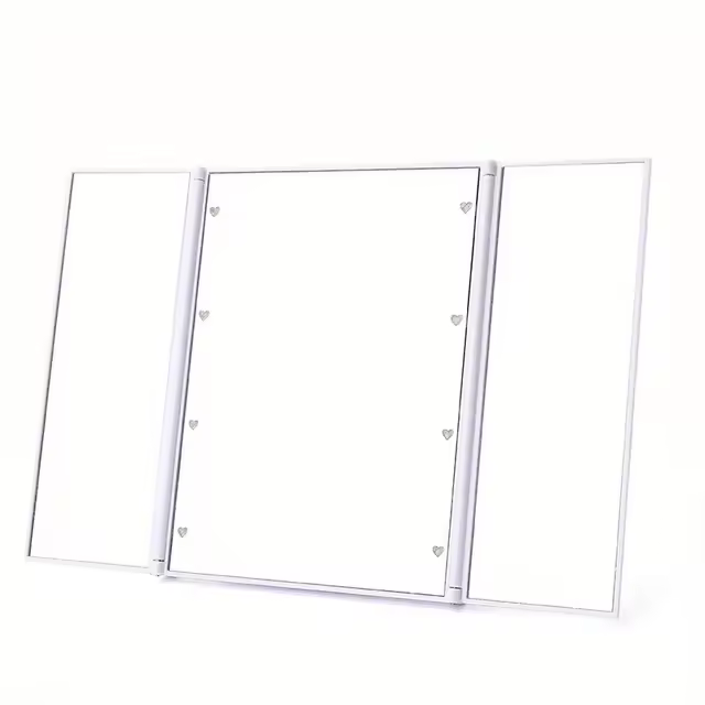 Espejo de maquillaje Espejo de maquillaje LED portátil de tres lados - 1