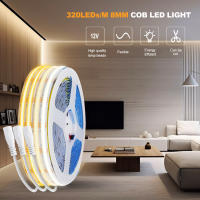Tira de Luz LED COB Flexible de Alta Brillo 12V DC RA90 8mm Barra de Luz en Colores Variados para Decoración y Iluminación de Marca XUNATA - details 2