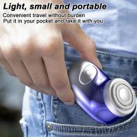 Afeitadora Eléctrica Impermeable Carga USB Mini Navija Rotativa para Viajes - details 0