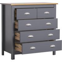 stock Comoda de Noche de 5 cajones en Gris/Roble - details 3