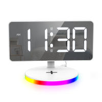 ORIA-reloj despertador Digital inalámbrico, estación de carga con luz nocturna de ambiente RGB, espejo LED, el más nuevo - details 7
