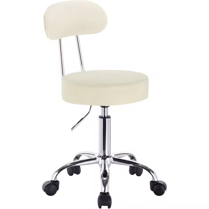 Taburete de trabajo giratorio de una pieza, taburete giratorio, silla de oficina con respaldo de altura regulable - 1