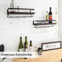 Estantería de Madera Rústica para Botellas de Vino Diseño de Plantas Modernas con Soporte de Almacenamiento para Exhibición de Vino Ideal para Cocina, Comedor, Bar - details 1