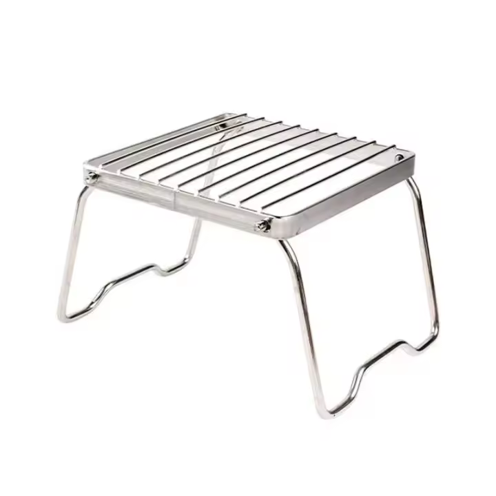 Rejilla plegable multifuncional para fogata, utensilios de cocina portátiles para acampar al aire libre, parrilla para barbacoa, estante para estufa de gas de madera - 1