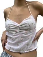 Camiseta corta sin espalda camisola delgada de malla transparente Y2K, camiseta sin mangas para exteriores, ropa de calle - details 5