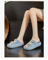 Nuevas zapatillas de cuero ropa casual de moda versátil fondo plano medio arrastre zapatillas de playa premium para mujer - details 13