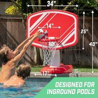 Juego de baloncesto para piscina, incluye aro de baloncesto acuático junto a la piscina, 2 pelotas y bomba: elige tu estilo - details 2