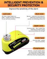 Cerradura de freno de disco impermeable para motocicleta, Cable de recordatorio de 1,8 M, Pin de 7mm, 110dB - details 6