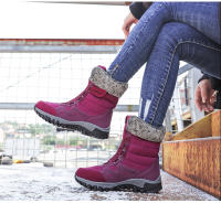 Algodón para el invierno del norte, botas de nieve cálidas y de suela gruesa con forro polar añadido, zapatos altos de cuero para mujer en tallas 35-42 - details 15