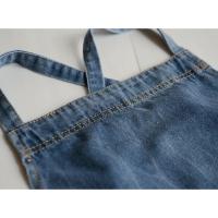 Delantal de algodón vaquero Lona coreana antiincrustable para limpieza del hogar, cocina, ropa de trabajo, delantal de peluquería, ocio, jardinería, hornear - details 5