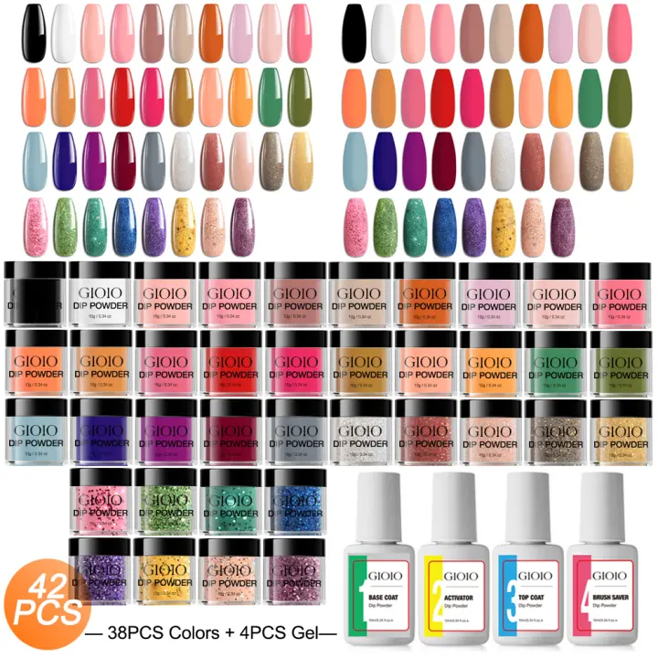 38 colores, 10g, polvo acrílico para inmersión, Kit profesional de líquido en polvo para inmersión con líquido para manicura, diseño de salón de uñas - 1