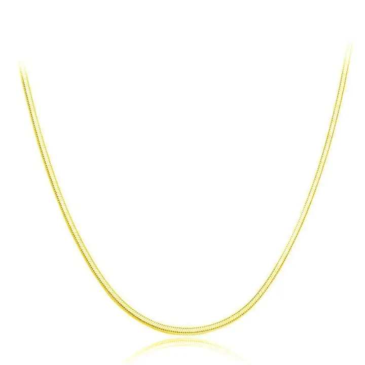 Collar de plata de ley 925 para mujer, cadena de serpiente Simple de 18 pulgadas, ideal para emparejar A diario como regalo para mejor amigo - 1