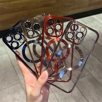 Chapado de lujo para Magsafe funda de carga inalámbrica para iPhone 16 15 14 Plus 13 12 11 Pro X XR XS Max cubierta magnética suave transparente - details 12
