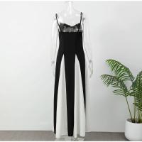 Vestido Largo Elegante en Forma de V para Mujer Espalda Descubierta, Sin Mangas, Plisado - details 4