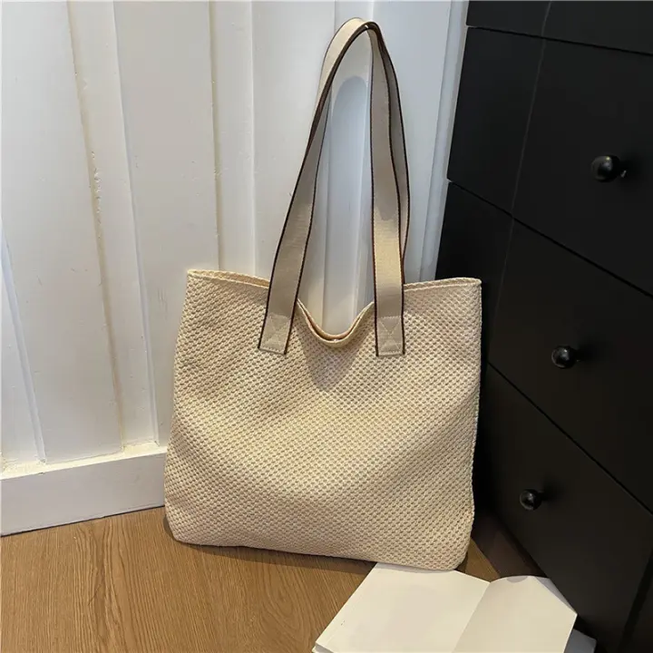 Bolso de mano de paja para Mujer, elegante, informal, con ASA superior, Retro, en moda - 1
