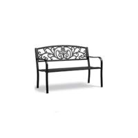Banco de jardín al aire libre de 2-3 plazas con reposabrazos y respaldo decorativo para terraza, balcón, patio, asiento de parque vintage blanco - details 12