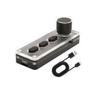 Mini teclado mecánico Macro para juegos, teclado de programación personalizado de silicona, silencioso, 3 teclas, 1 perilla, Bluetooth, negro - details 0