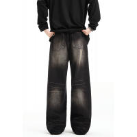 Nuevos vaqueros Retro americanos, pantalones de pierna ancha de talla grande rectos de calle - details 5