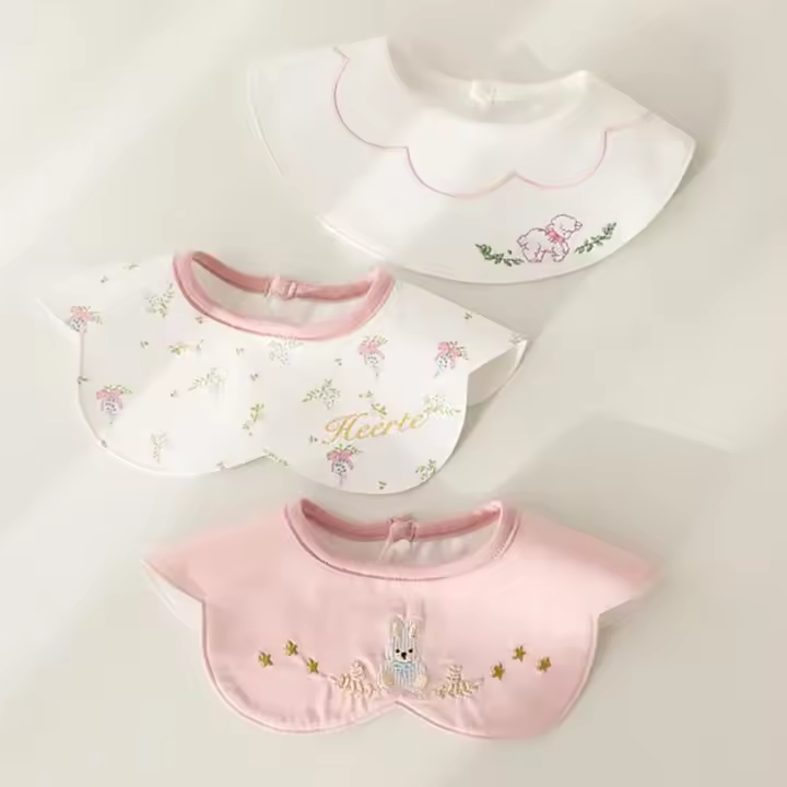Babero impermeable para bebé, toalla de Saliva con dibujos animados, giratoria de 360 grados, 3 piezas - 1