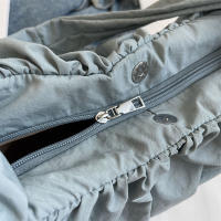 Bolso de hombro versátil de Color sólido suave no tejido para mujer, bolso de viaje Simple y de moda para las 4 estaciones - details 8