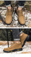 Zapatos de hombre al aire libre de terciopelo de piel de vaca de primera capa de cuero mate de alta calidad - details 3