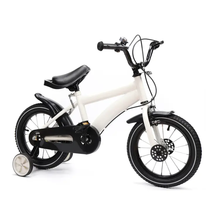 Bicicleta de Montaña Blanca para niños de 14 pulgadas, bici para niños de 2-4, con ruedas de entrenamiento, altura ajustable - 1