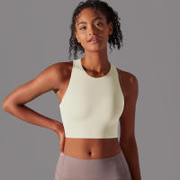Sujetador de Yoga sin costuras para mujer, chaleco de Yoga Sexy, Sujetador deportivo de alto impacto para entrenamiento, Tops deportivos sin mangas para gimnasio - details 19
