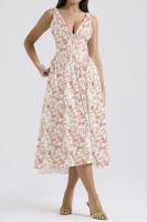 2025 nuevos modelos de primavera y verano, vestido de tirantes ajustado, vestido de temperamento con cuello en V estampado informal europeo y americano - details 14