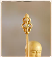 Tallado en madera de Huangyang, estatua del Bodhisattva del rey tibetano Buda, adorno de oficina, nuevo adorno de decoración del hogar de estilo Zen chino - details 8
