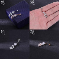 ZS-colgante de mariposa colorida para el ombligo, anillo con diamantes de imitación, gota larga, anillos para el vientre, Piercing de Barball para el ombligo, joyería, 1 unidad, 14G - details 5