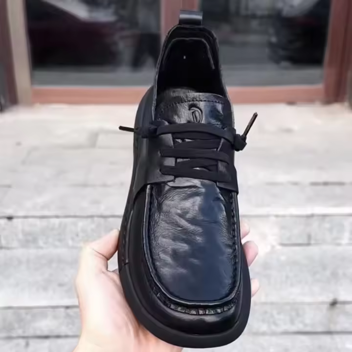 Zapatos nuevos de cuero genuino, estilo británico, antideslizantes, con suela gruesa y versátiles a la moda. - 1
