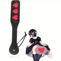 Cinta para vendar los ojos de color rojo rosa y paleta de mano y con paleta de azotes para parejas en forma de corazón para juegos Paleta para adultos Flogger para sexo Látigo sexual de cuero PU Juguetes sexuales de paleta para adultos - details 4