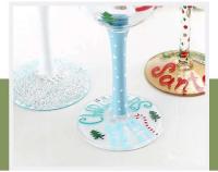Copa de decoración navideña de cristal impresa, juego de vino pintado a mano para fiesta en casa, Festival, Bar - details 5