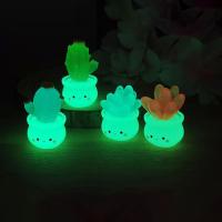 Miniaturas suculentas para decoración de coche, adornos de Cactus luminosos de resina que brillan por la noche, Mini adornos de resina para el hogar - details 2