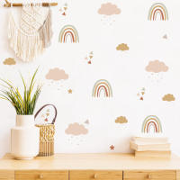 Pegatinas De Pared Boho Arcoíris Punk Dots Nubes Para Dormitorio De Niñas Decoración De Habitación Removible Arte Para Nursery - details 11