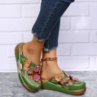 Nuevas sandalias de verano estilo étnico flores de suela gruesa hechas a mano sandalias Retro de suela gruesa para mujer - details 0