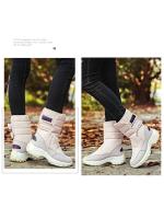 Botas de Nieve cálidas para mujer, zapatos deportivos de fondo grueso, de terciopelo, resistentes al desgaste, Invierno - details 12
