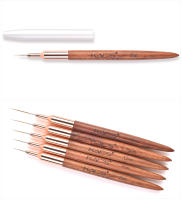 KADS pincel para uñas con mango de madera, delineador fino, 5 tamaños diferentes, cabezal duradero y mango resistente - details 6