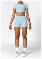Pantalones cortos deportivos para mujer, mallas para Yoga, pantalones cortos para correr, a prueba de sentadillas, cintura alta, pantalones cortos ajustados para Fitness, pantalones cortos de entrenamiento con realce para ciclismo y gimnasio - details 25