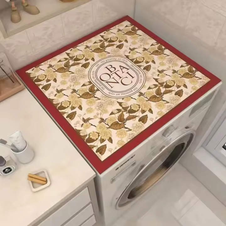 Cubierta antipolvo para lavadora impresa, alfombrilla superior para nevera, antideslizante, resistente a la suciedad, depurable, almohadilla de mesa multifuncional para el hogar - 1