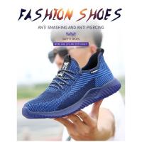 Zapatos de seguridad ligeros y transpirables para trabajo, zapatillas de suela firme con punta de acero antideslizante para hombres - details 1