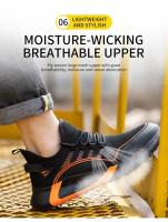 Zapatos de trabajo ligeros y transpirables para hombre, cómodos zapatos de seguridad suaves, zapatos de seguridad estándar europeo, zapatos deportivos con punta de acero - details 8