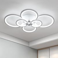 Goeco Lámpara de techo LED moderna 80W, 7200LM, acrílico, eficiencia energética para sala de estar, dormitorio, comedor, cocina Montaje semi-flush, lacado, interruptor de botón - details 3